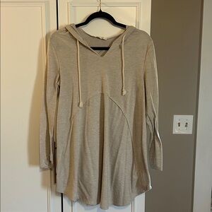 Casual Beige Women's Hoodie